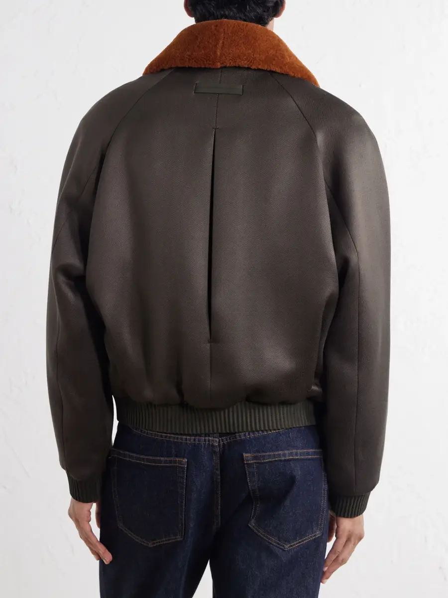 Zegna Shearling-Trimmed Wool and Silk-Blend Twill Blouson Jacket - Men | Thumbnail 4 Zegna Shearling-Trimmed Wool and Silk-Blend Twill Blouson Jacket - Men | Thumbnail 4