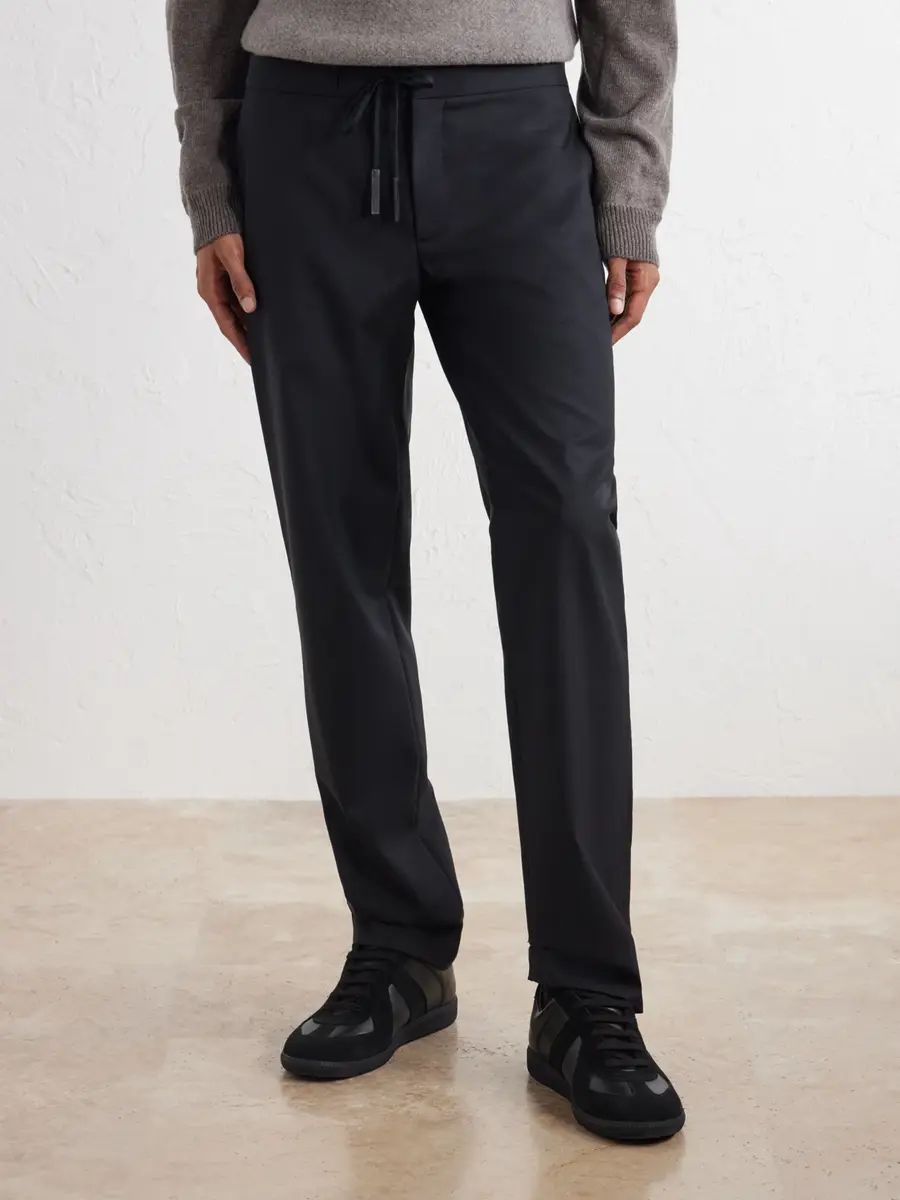 Maison Margiela Straight-Leg Drawstring Virgin Wool Trousers - Men | Thumbnail 3 Maison Margiela Straight-Leg Drawstring Virgin Wool Trousers - Men | Thumbnail 3