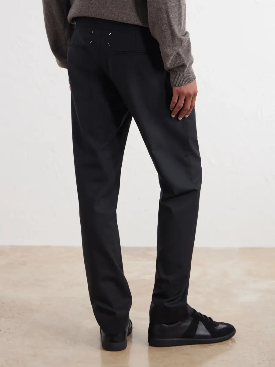 Maison Margiela Straight-Leg Drawstring Virgin Wool Trousers - Men | Thumbnail 4 Maison Margiela Straight-Leg Drawstring Virgin Wool Trousers - Men | Thumbnail 4