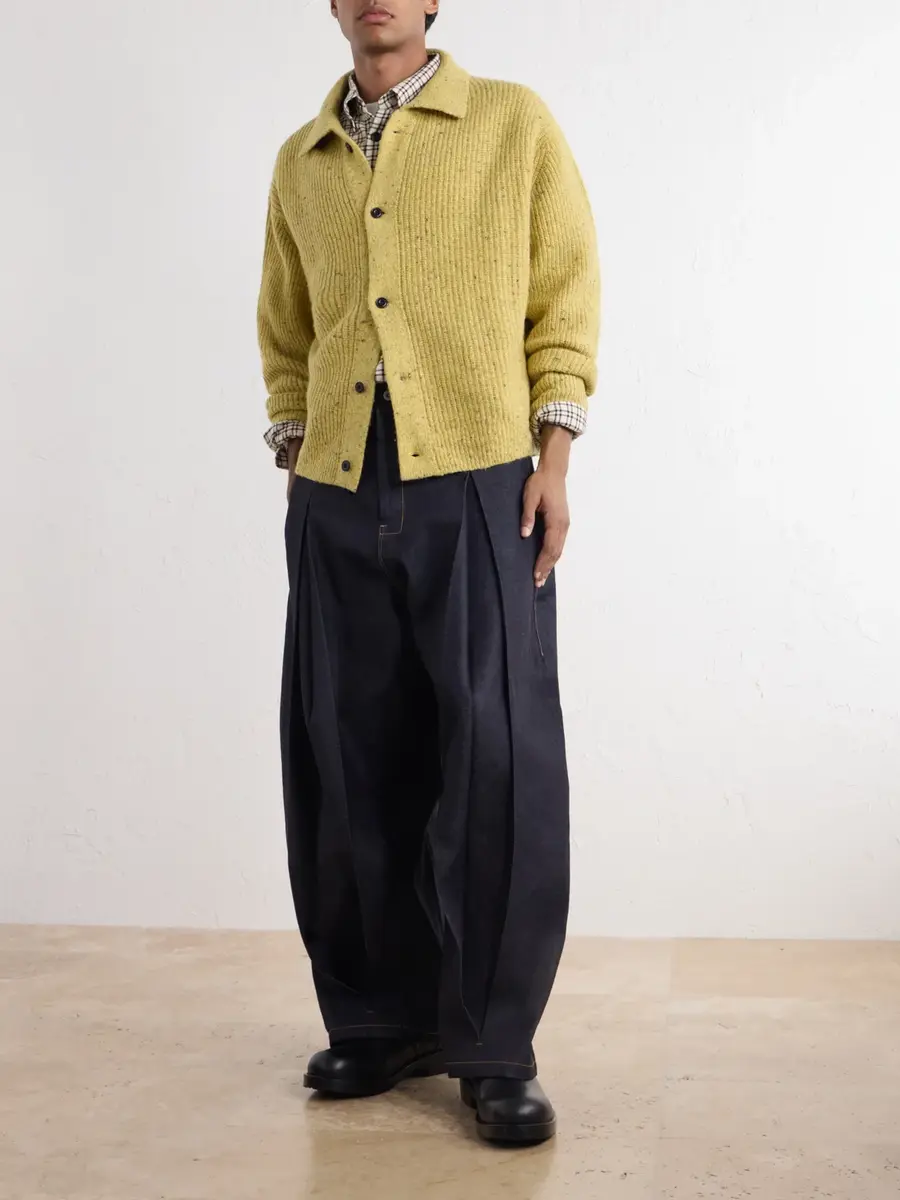 SAGE NATION Wiral Ribbed-Knit Wool Cardigan - Men | Thumbnail 2 SAGE NATION Wiral Ribbed-Knit Wool Cardigan - Men | Thumbnail 2