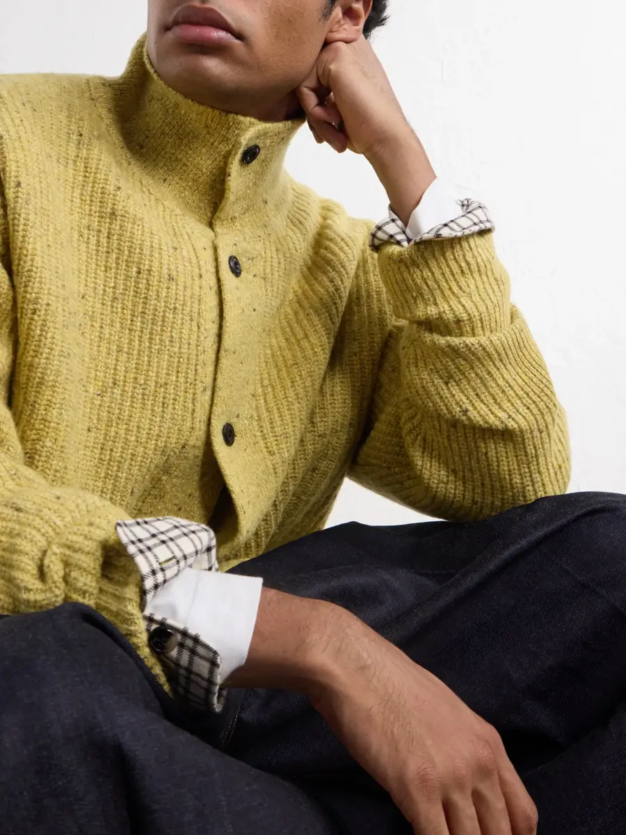 SAGE NATION Wiral Ribbed-Knit Wool Cardigan - Men | Thumbnail 5 SAGE NATION Wiral Ribbed-Knit Wool Cardigan - Men | Thumbnail 5