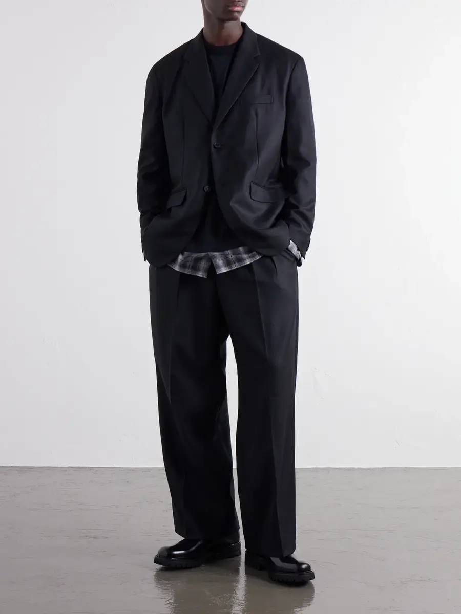 COMME des GARCONS HOMME Wide-Leg Pleated Wool Trousers - Men | Thumbnail 2 COMME des GARCONS HOMME Wide-Leg Pleated Wool Trousers - Men | Thumbnail 2