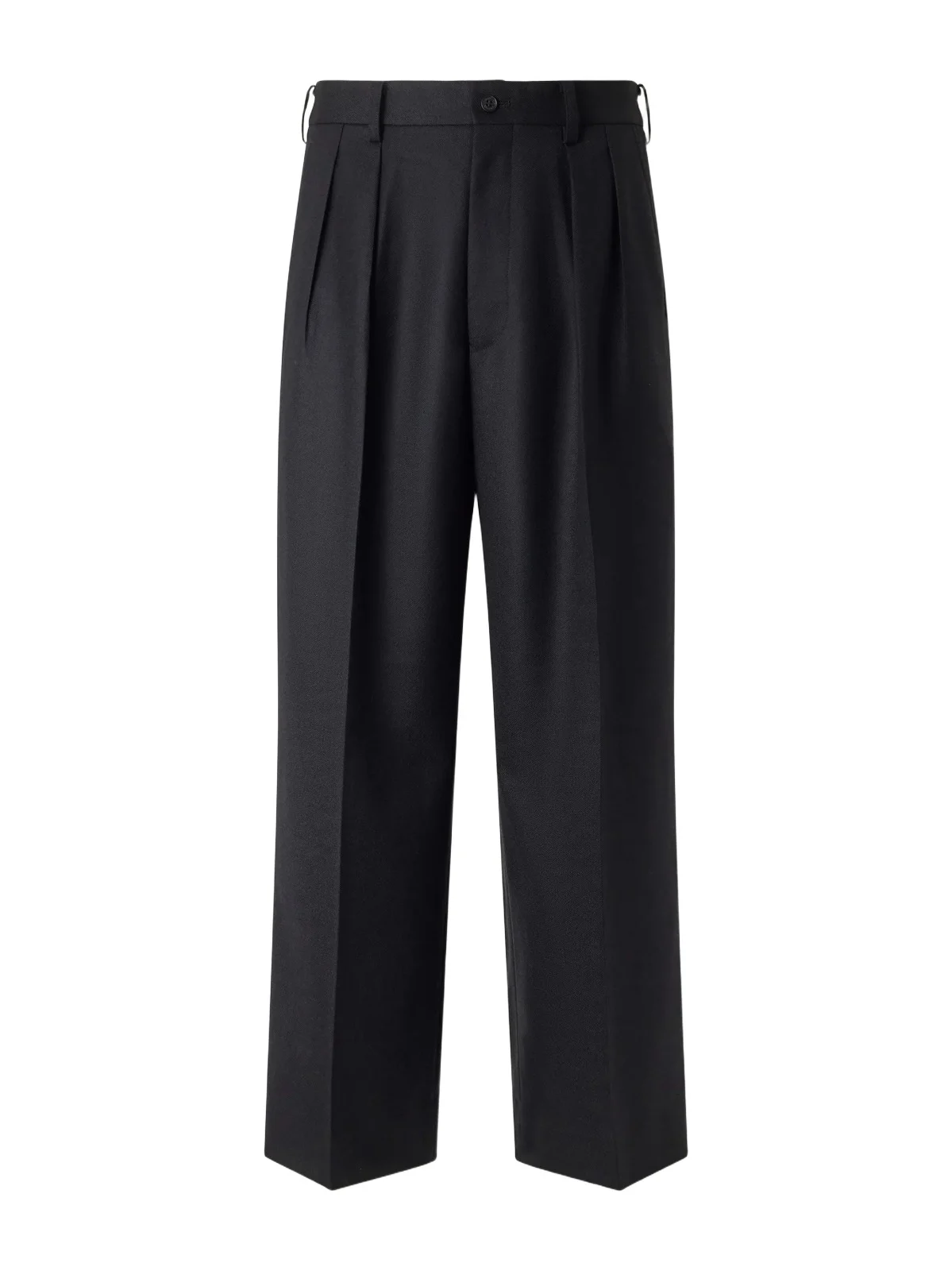 Wide-Leg Pleated Wool Trousers - Men