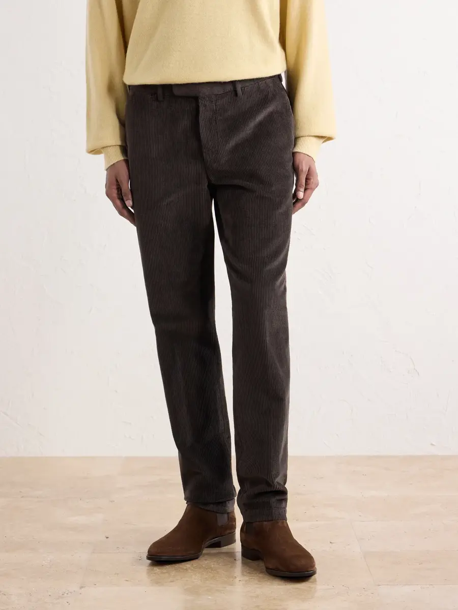 Thom Sweeney Straight-Leg Cotton-Blend Corduroy Chinos - Men | Thumbnail 3