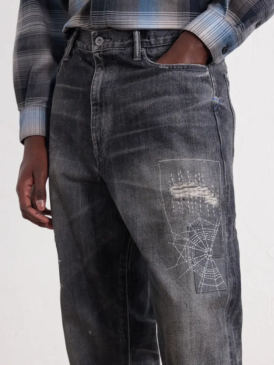 Neighborhood Savage Straight-Leg Distressed Embroidered Jeans - Men | Thumbnail 5 Neighborhood Savage Straight-Leg Distressed Embroidered Jeans - Men | Thumbnail 5