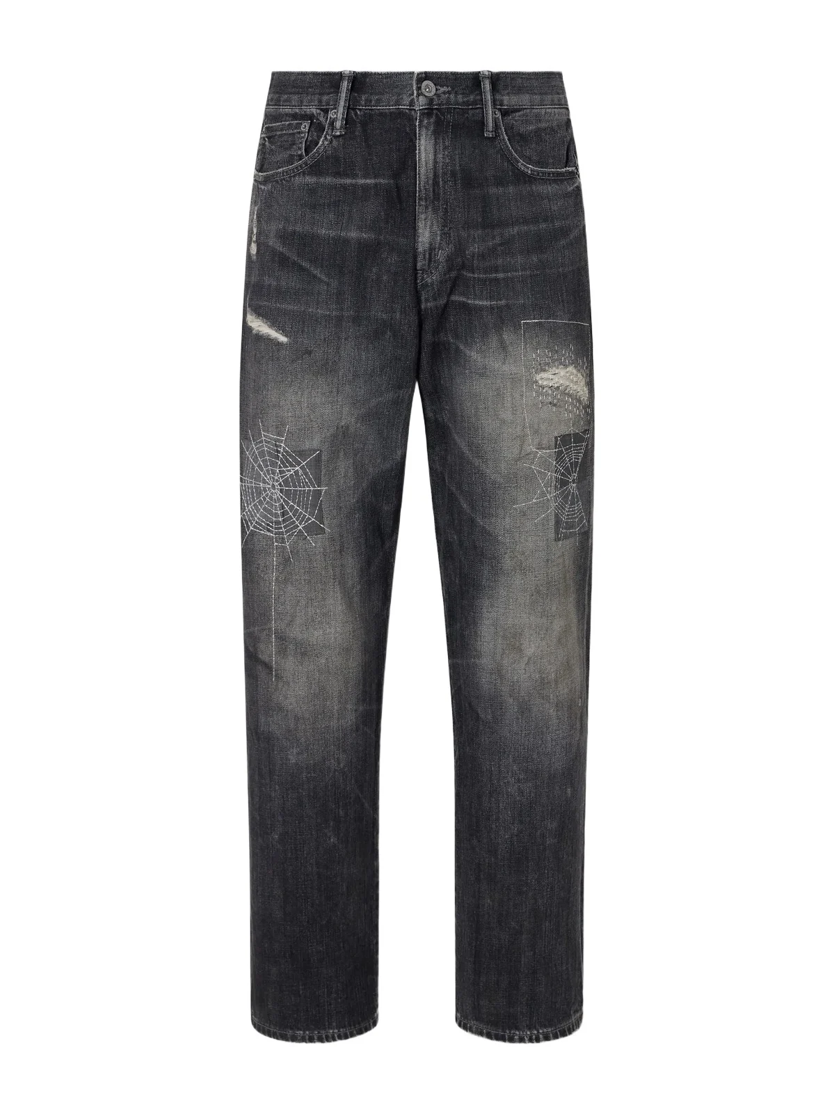 Neighborhood Savage Straight-Leg Distressed Embroidered Jeans - Men
