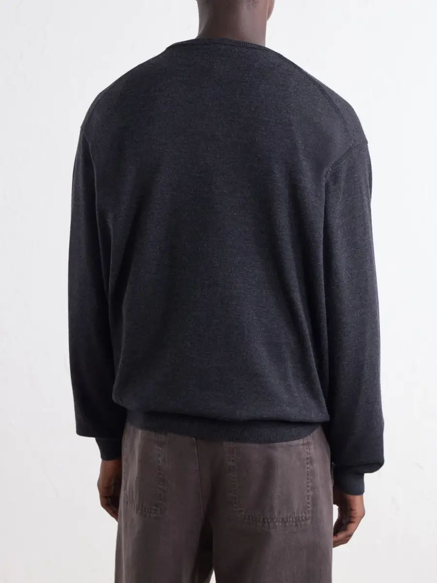 A.PRESSE Wool Henley Sweater - Men | Thumbnail 4