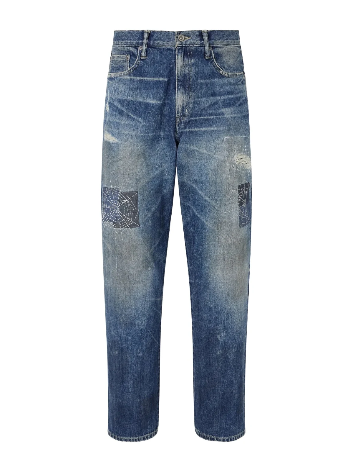 Neighborhood Savage Straight-Leg Distressed Embroidered Jeans - Men