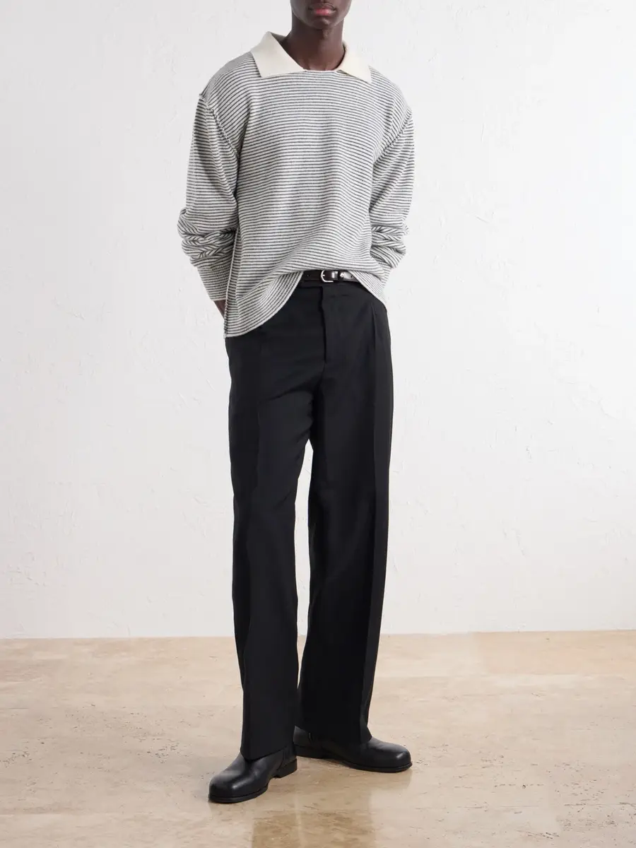 mfpen Charming Striped Wool Polo Sweater - Men | Thumbnail 2 mfpen Charming Striped Wool Polo Sweater - Men | Thumbnail 2