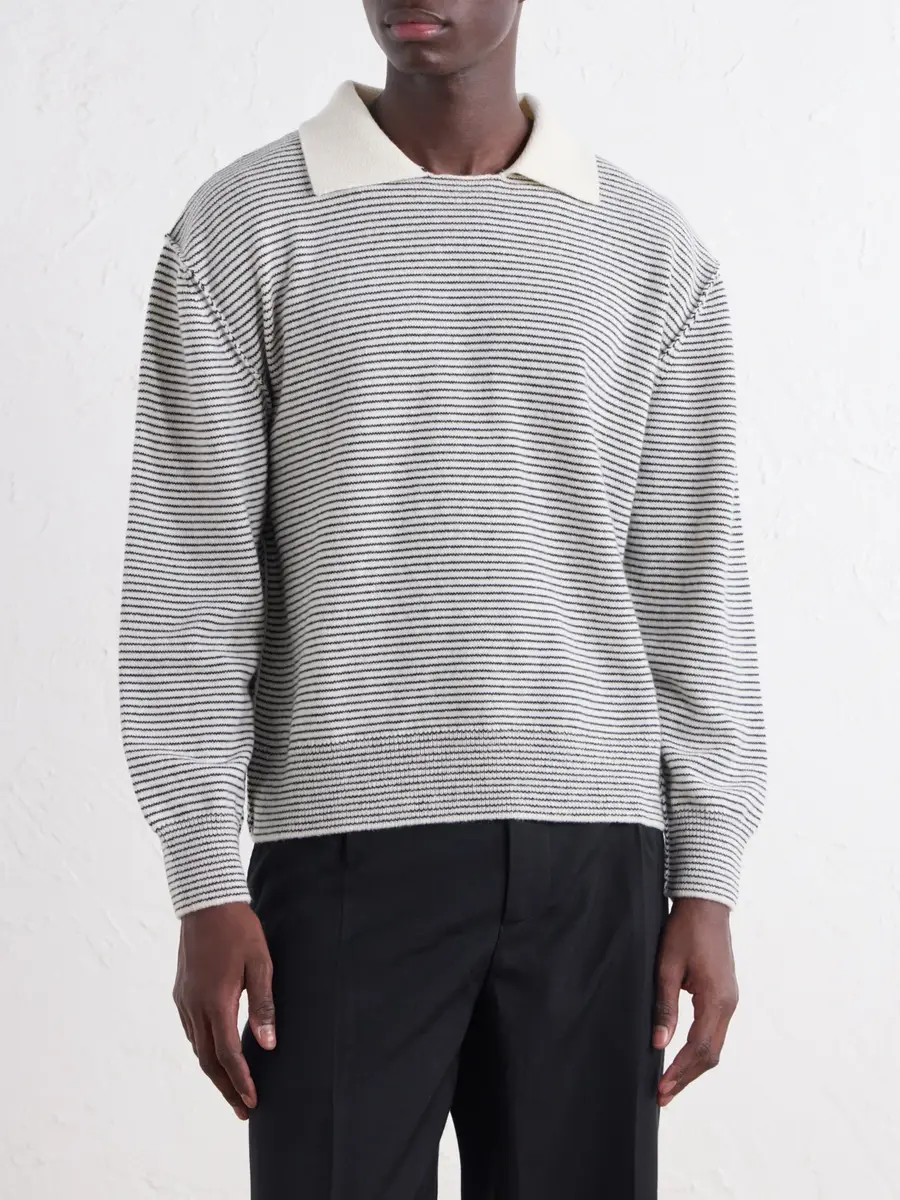 mfpen Charming Striped Wool Polo Sweater - Men | Thumbnail 3 mfpen Charming Striped Wool Polo Sweater - Men | Thumbnail 3