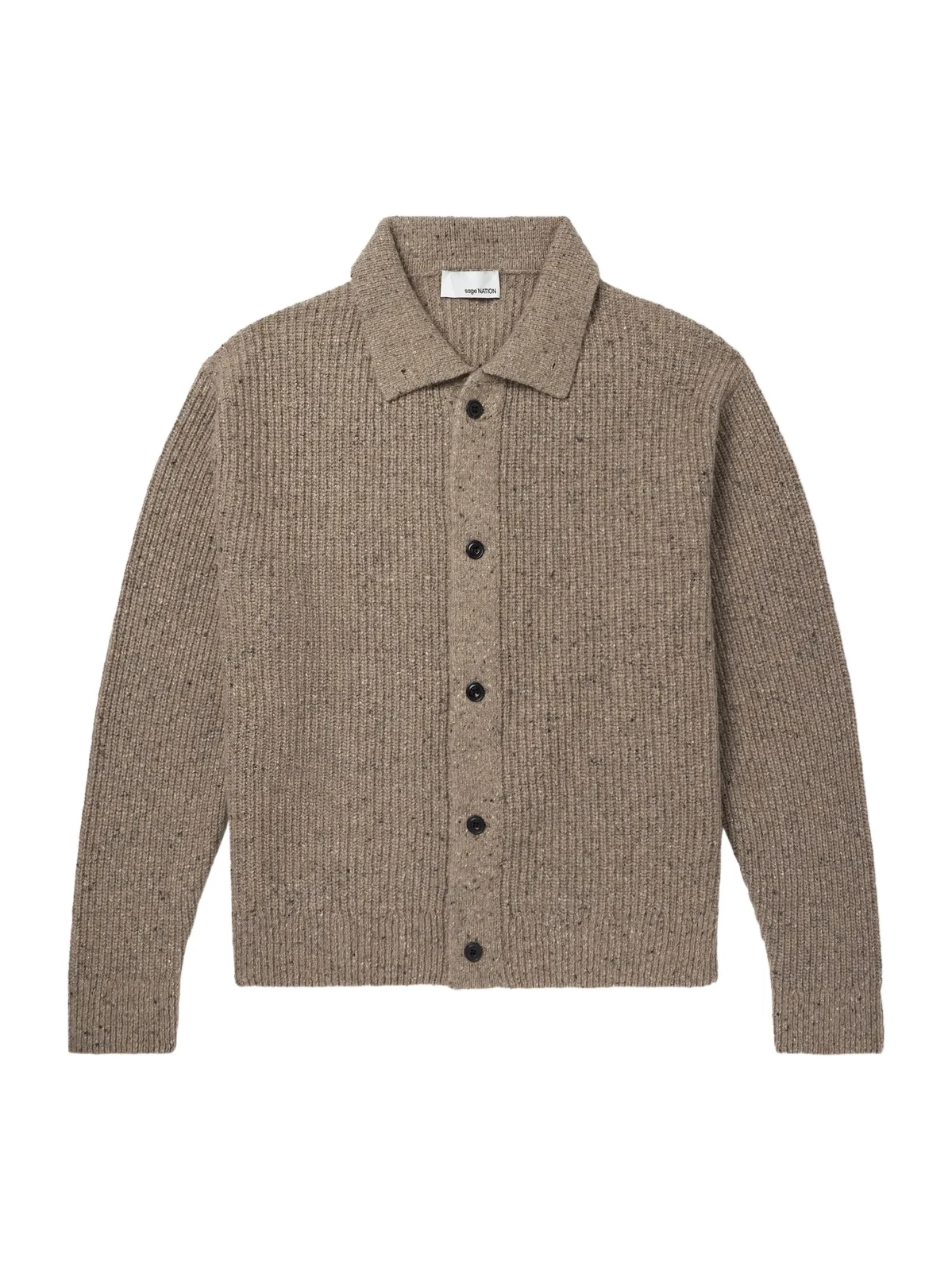 SAGE NATION Wiral Ribbed-Knit Wool Cardigan - Men