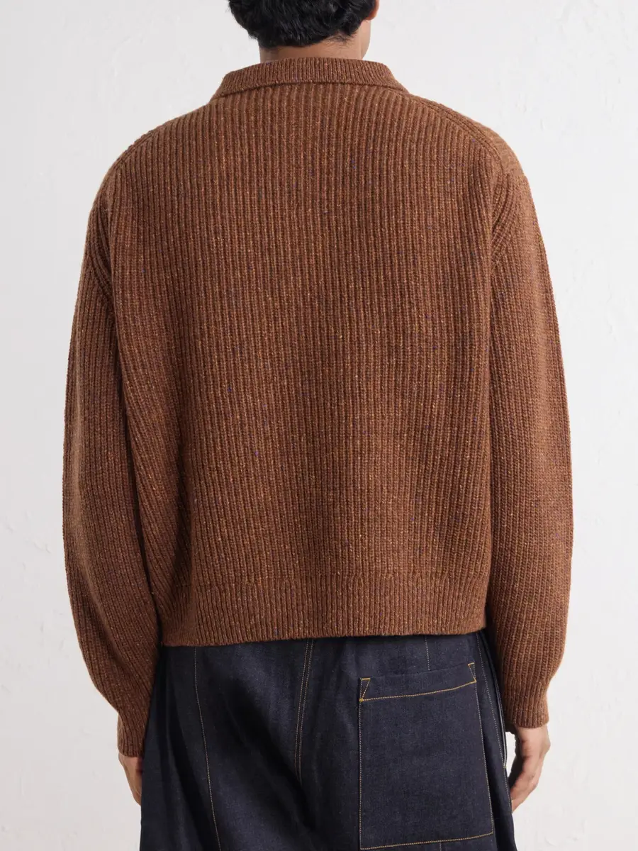 SAGE NATION Ribbed-Knit Wool Polo Sweater - Men | Thumbnail 4 SAGE NATION Ribbed-Knit Wool Polo Sweater - Men | Thumbnail 4