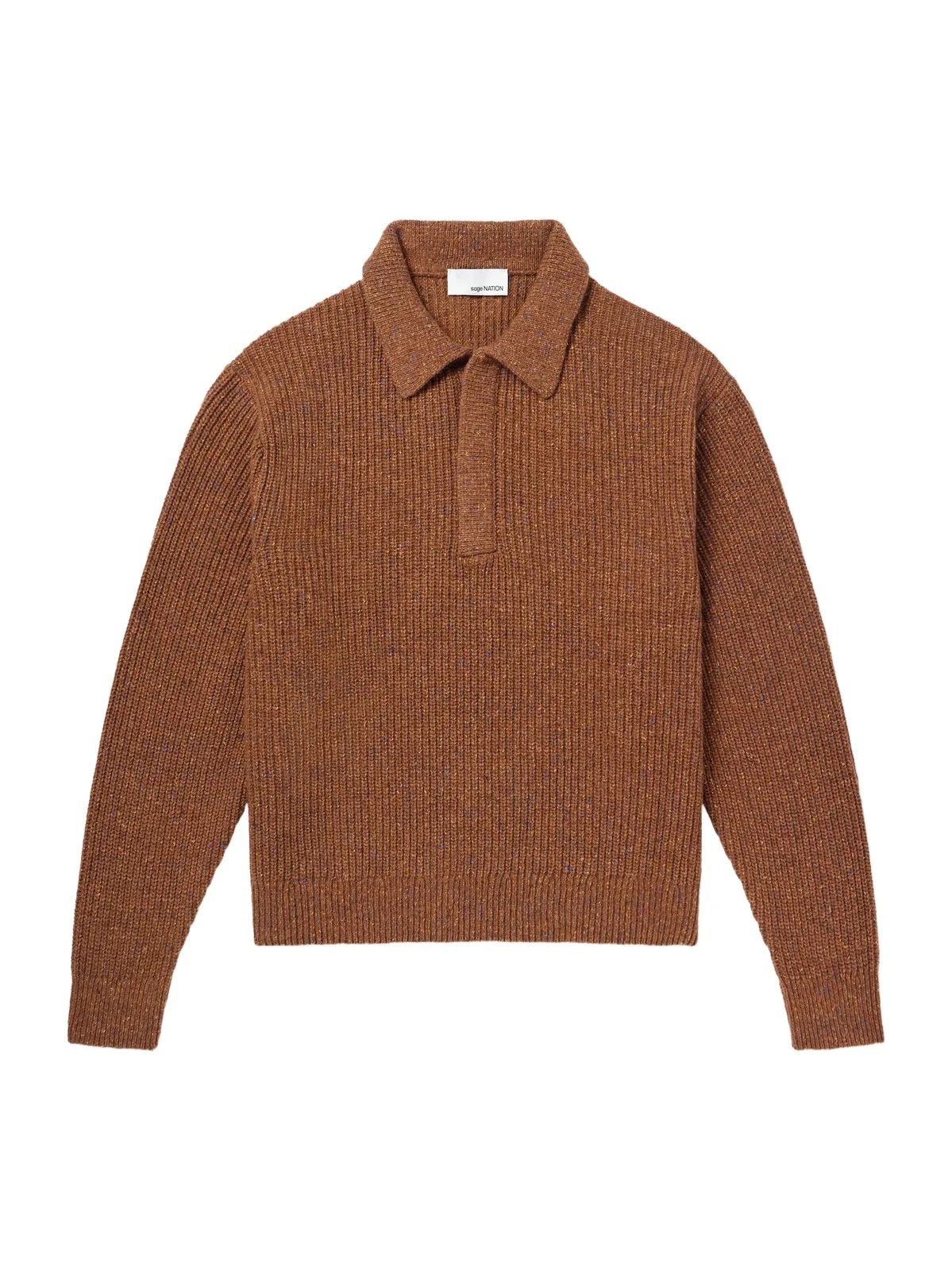 Ribbed-Knit Wool Polo Sweater - Men Ribbed-Knit Wool Polo Sweater - Men