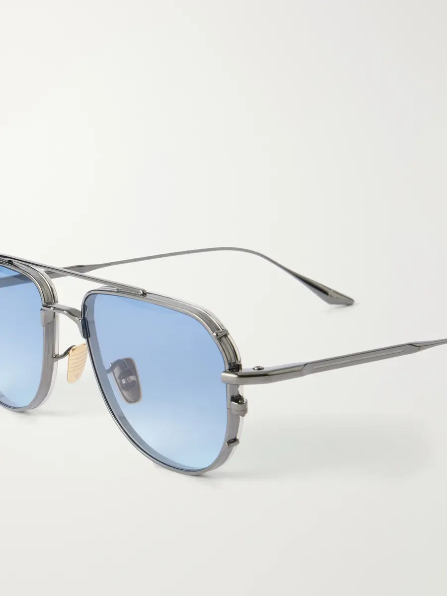 Jacques Marie Mage Cendrars Double-Bridge Aviator-Style Silver-Tone Titanium Sunglasses - Men | Thumbnail 3 Jacques Marie Mage Cendrars Double-Bridge Aviator-Style Silver-Tone Titanium Sunglasses - Men | Thumbnail 3