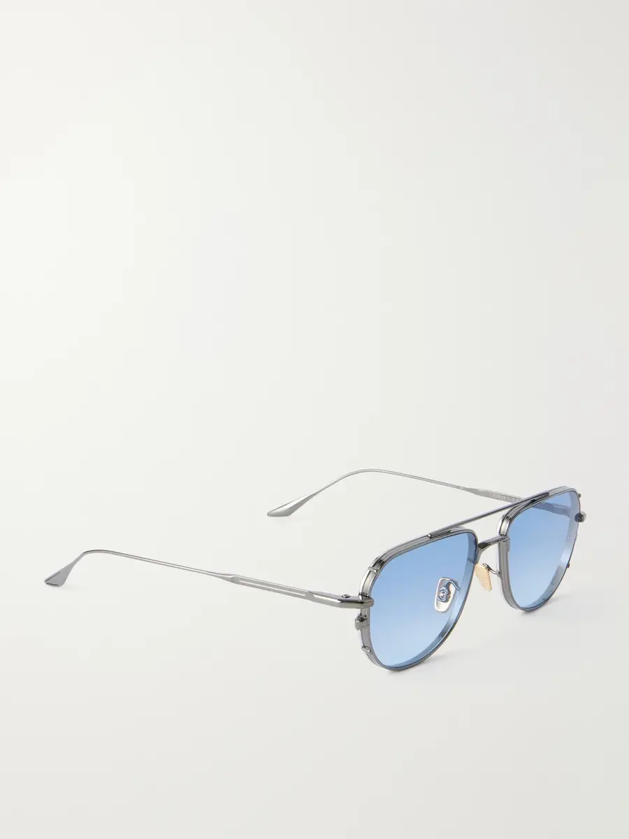 Jacques Marie Mage Cendrars Double-Bridge Aviator-Style Silver-Tone Titanium Sunglasses - Men | Thumbnail 4 Jacques Marie Mage Cendrars Double-Bridge Aviator-Style Silver-Tone Titanium Sunglasses - Men | Thumbnail 4