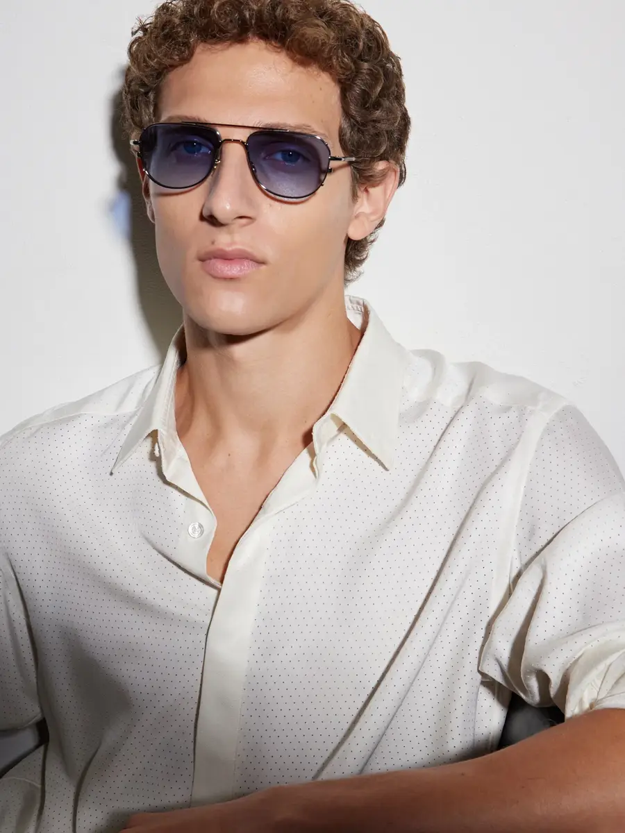 Jacques Marie Mage Cendrars Double-Bridge Aviator-Style Silver-Tone Titanium Sunglasses - Men | Thumbnail 5 Jacques Marie Mage Cendrars Double-Bridge Aviator-Style Silver-Tone Titanium Sunglasses - Men | Thumbnail 5