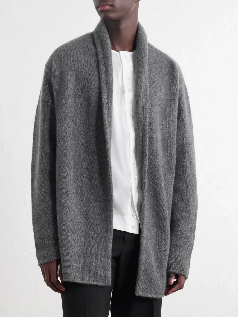 The Elder Statesman Shawl-Collar Cashmere Cardigan - Men | Thumbnail 3