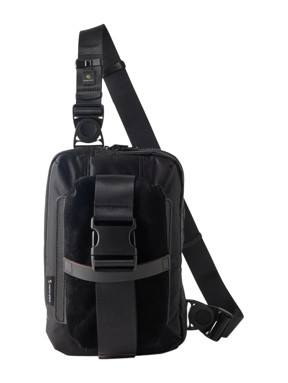 Master-Piece Sling Suede and Leather-Trimmed Nylon-Twill Messenger Bag - Men