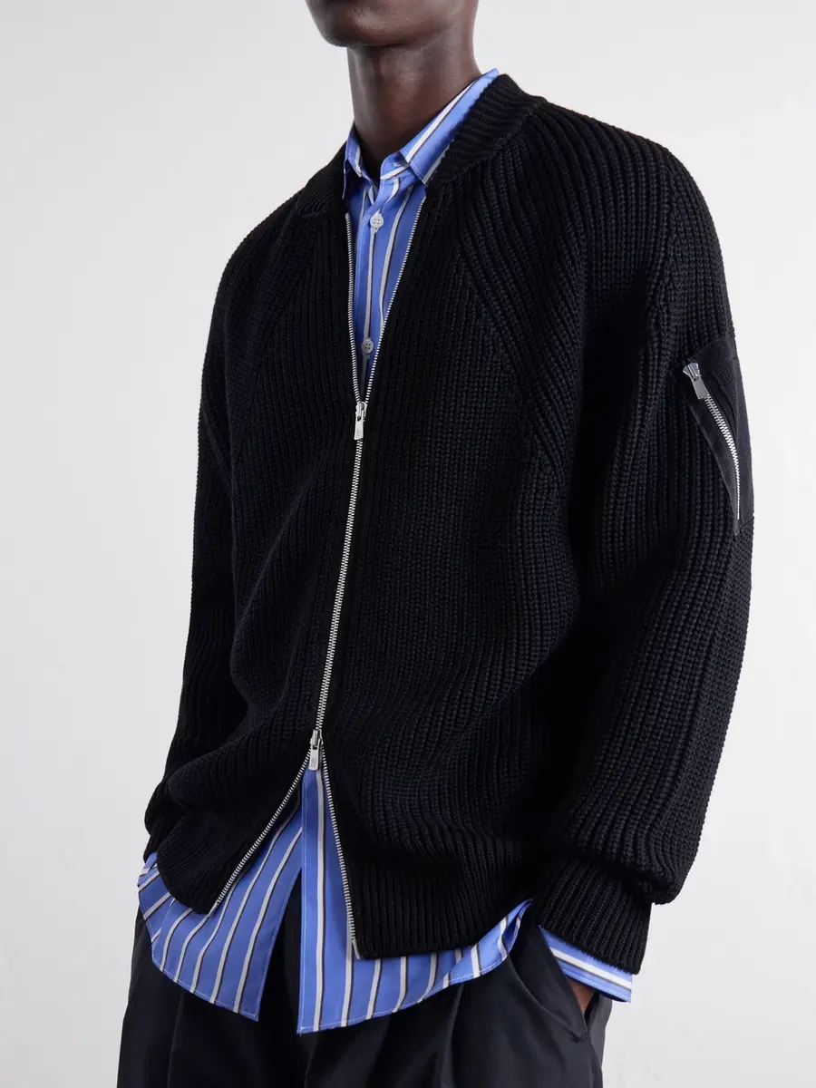 COMME des GARCONS HOMME Wool Zip-Up Cardigan - Men | Thumbnail 5