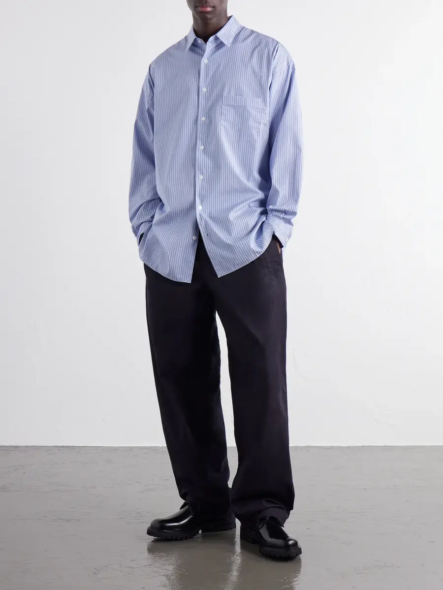 COMME des GARCONS HOMME Striped Cotton-Poplin Shirt - Men | Thumbnail 2