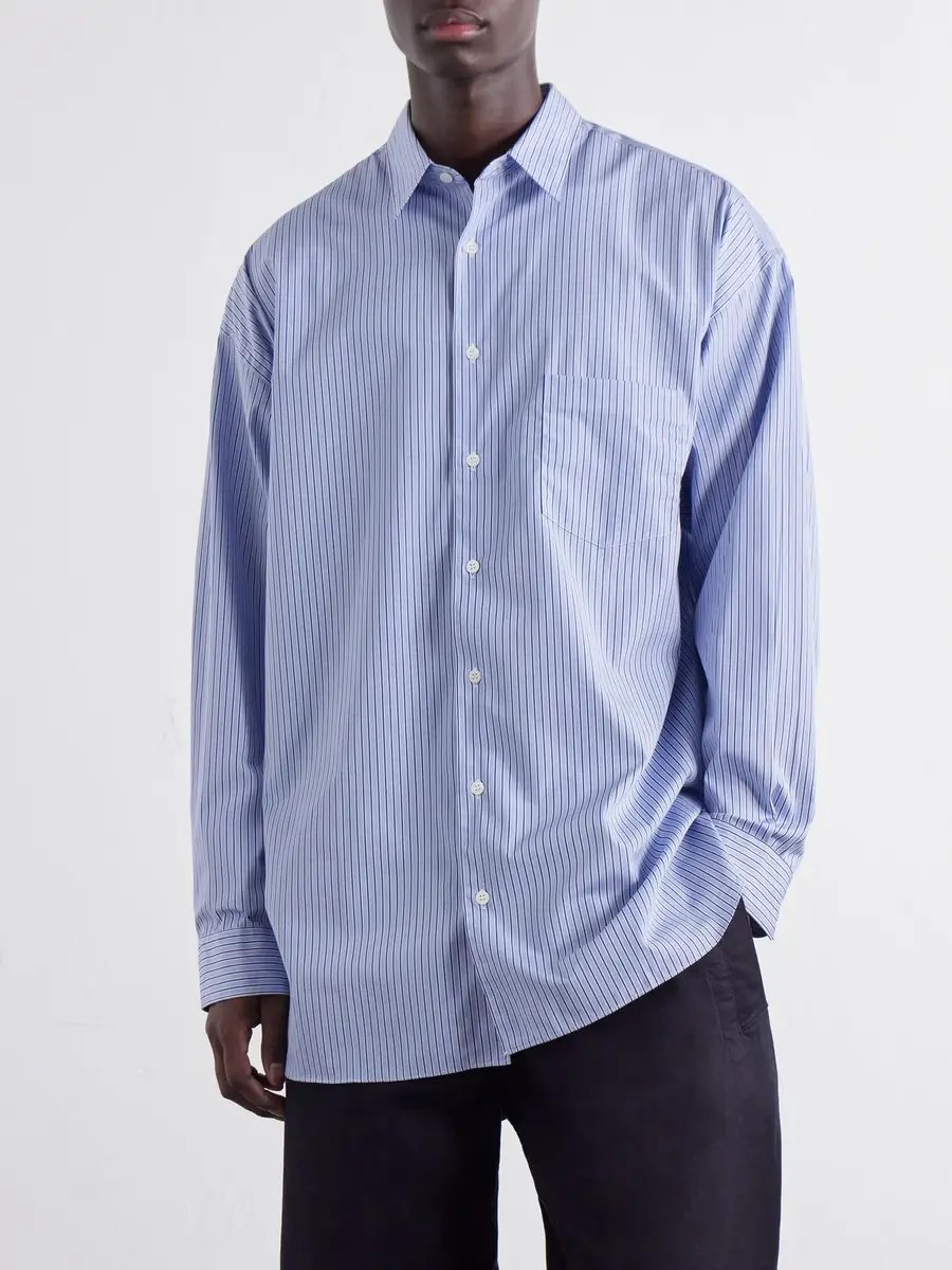 COMME des GARCONS HOMME Striped Cotton-Poplin Shirt - Men | Thumbnail 3