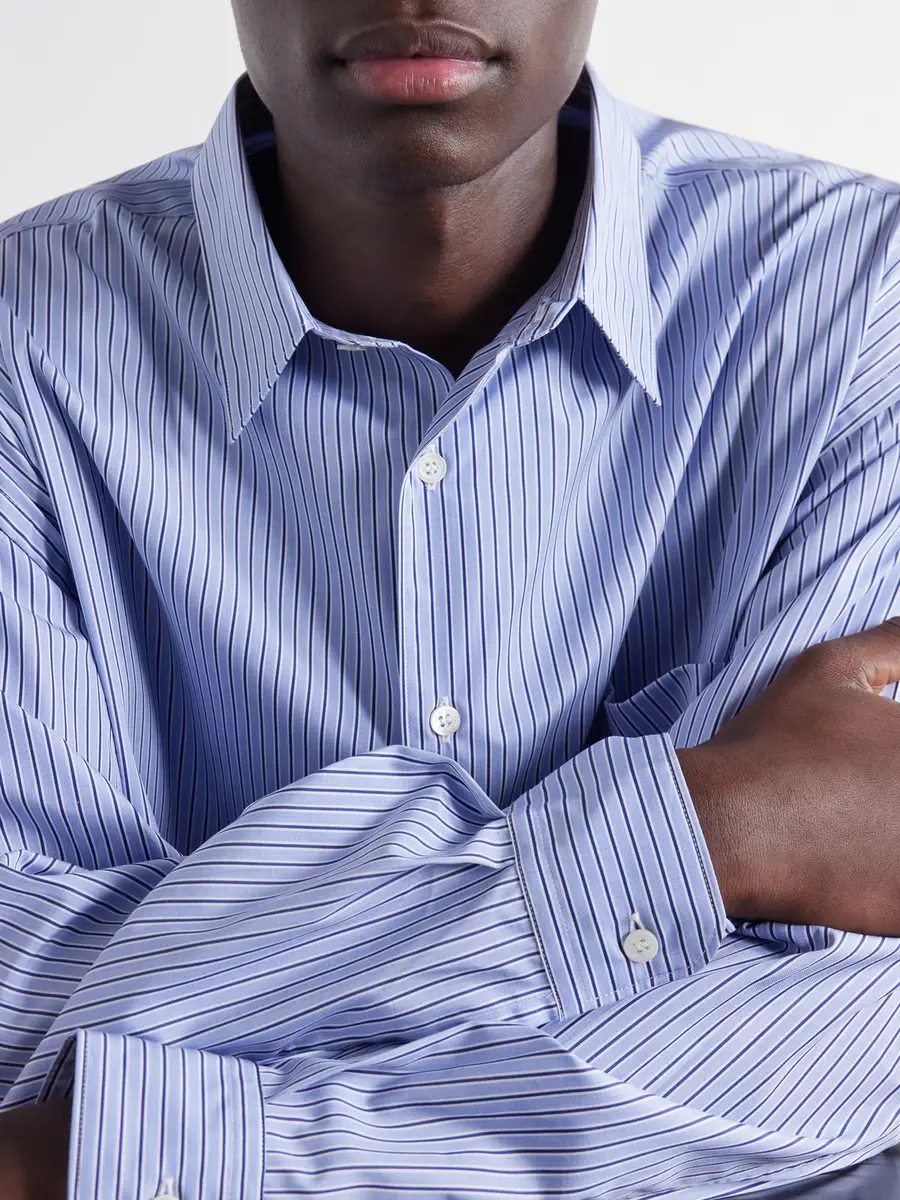 COMME des GARCONS HOMME Striped Cotton-Poplin Shirt - Men | Thumbnail 5