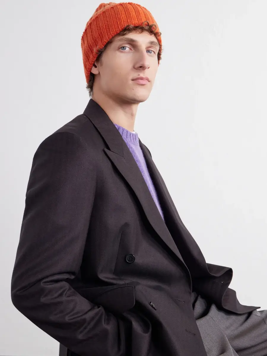 Thom Sweeney Ribbed Cashmere Beanie - Men | Thumbnail 2 Thom Sweeney Ribbed Cashmere Beanie - Men | Thumbnail 2