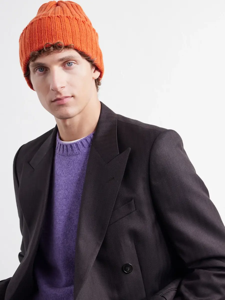 Thom Sweeney Ribbed Cashmere Beanie - Men | Thumbnail 3 Thom Sweeney Ribbed Cashmere Beanie - Men | Thumbnail 3