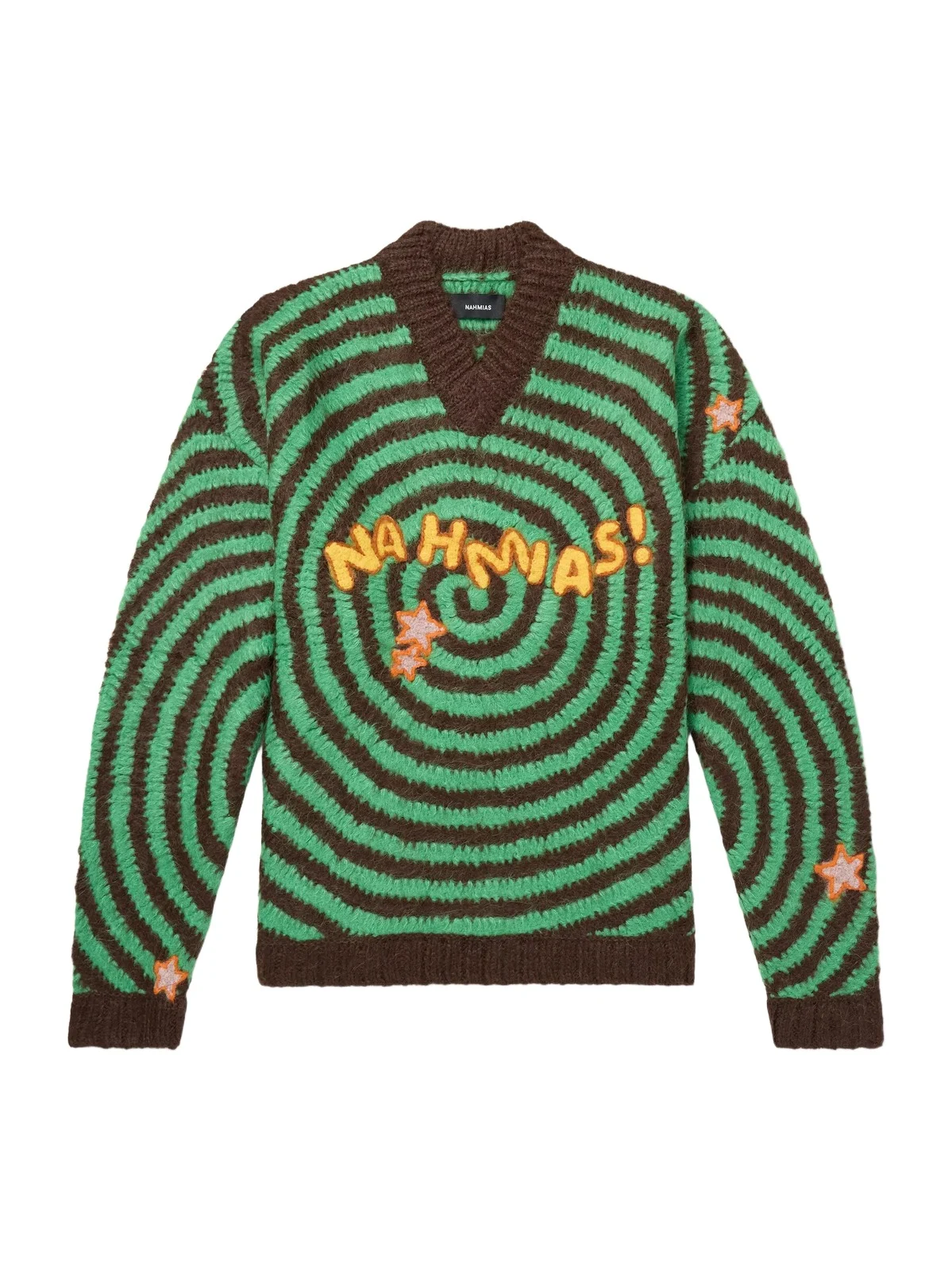 Nahmias Embroidered Alpaca-Blend Crochet-Knit Sweater - Men