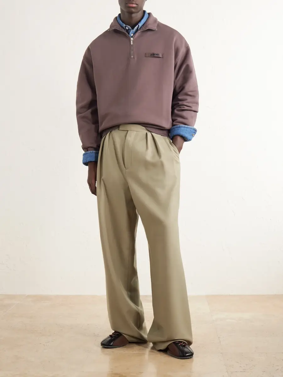 Jacquemus Logo-Appliquéd Cotton-Jersey Half-Zip Sweatshirt - Men | Thumbnail 2 Jacquemus Logo-Appliquéd Cotton-Jersey Half-Zip Sweatshirt - Men | Thumbnail 2