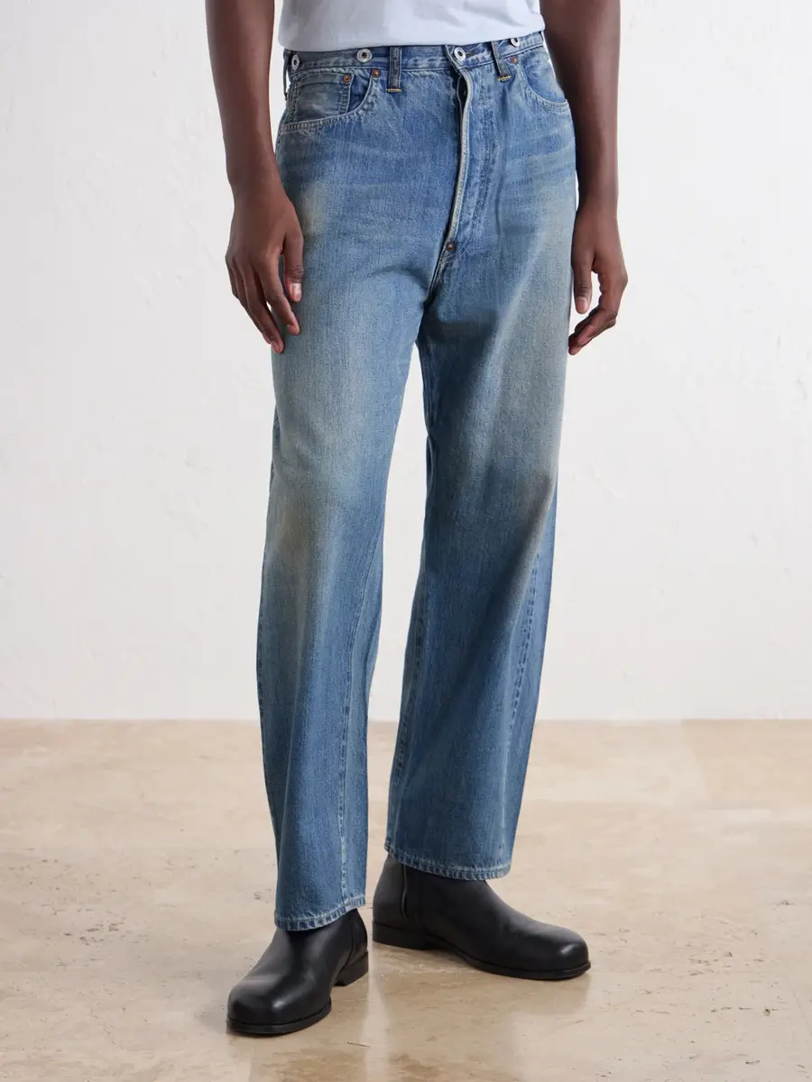 A.PRESSE Tapered Distressed Jeans - Men | Thumbnail 3 A.PRESSE Tapered Distressed Jeans - Men | Thumbnail 3