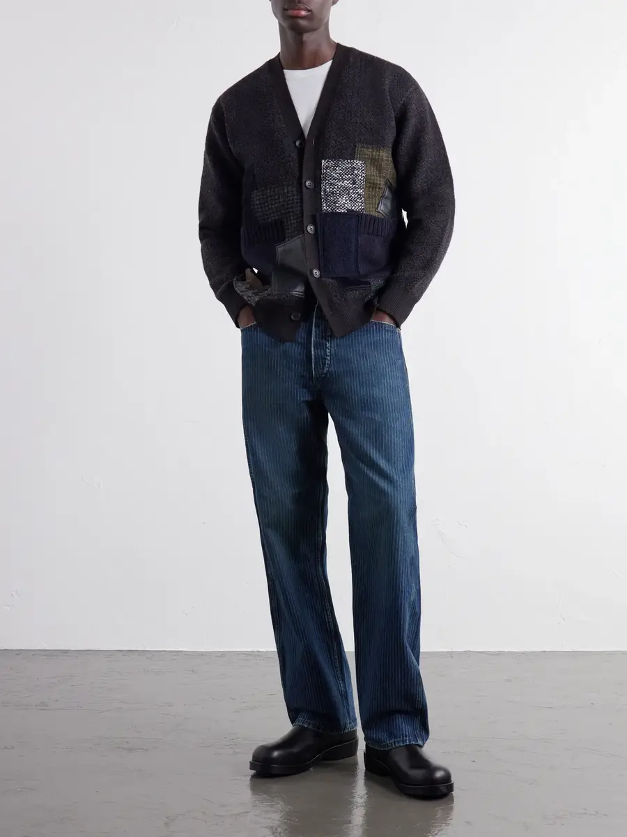 Junya Watanabe Patchwork Wool-Blend Cardigan - Men | Thumbnail 2 Junya Watanabe Patchwork Wool-Blend Cardigan - Men | Thumbnail 2