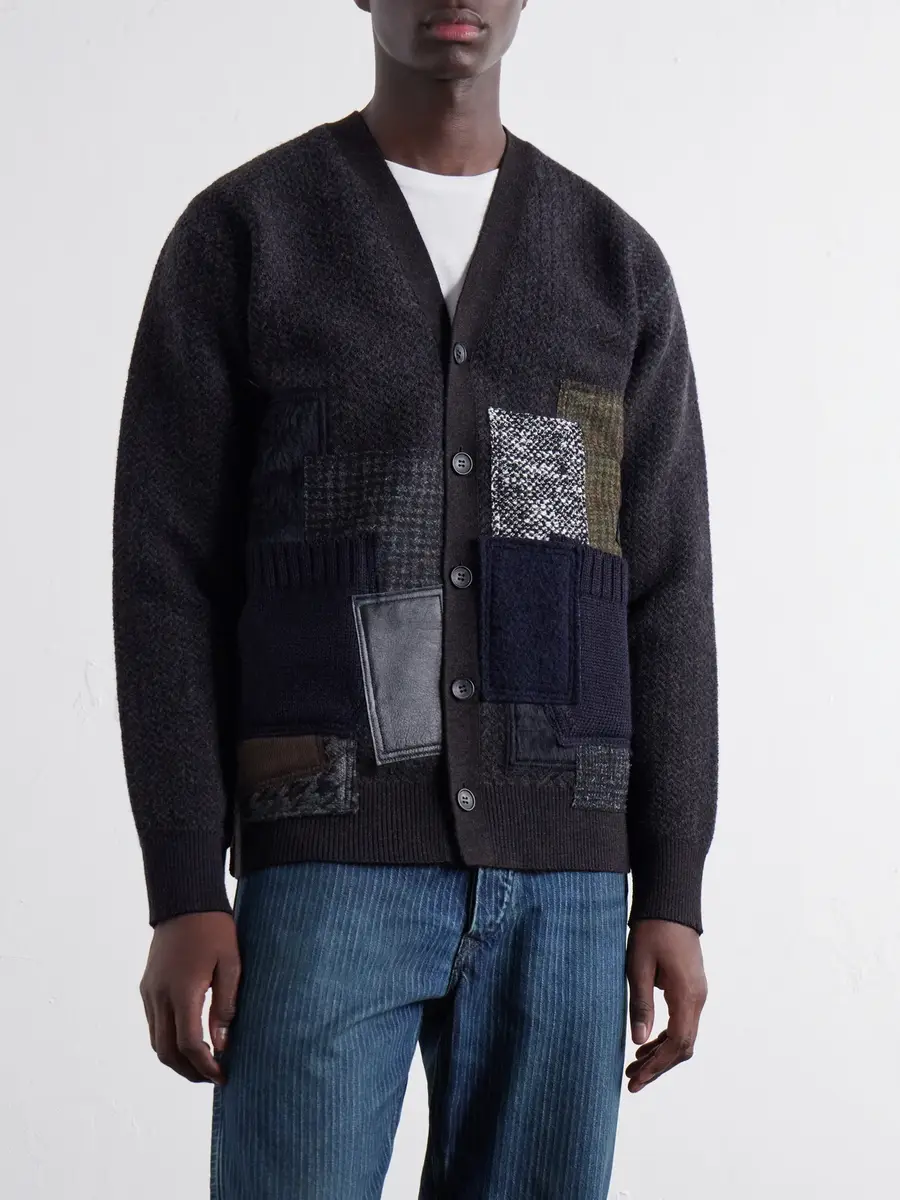 Junya Watanabe Patchwork Wool-Blend Cardigan - Men | Thumbnail 3 Junya Watanabe Patchwork Wool-Blend Cardigan - Men | Thumbnail 3