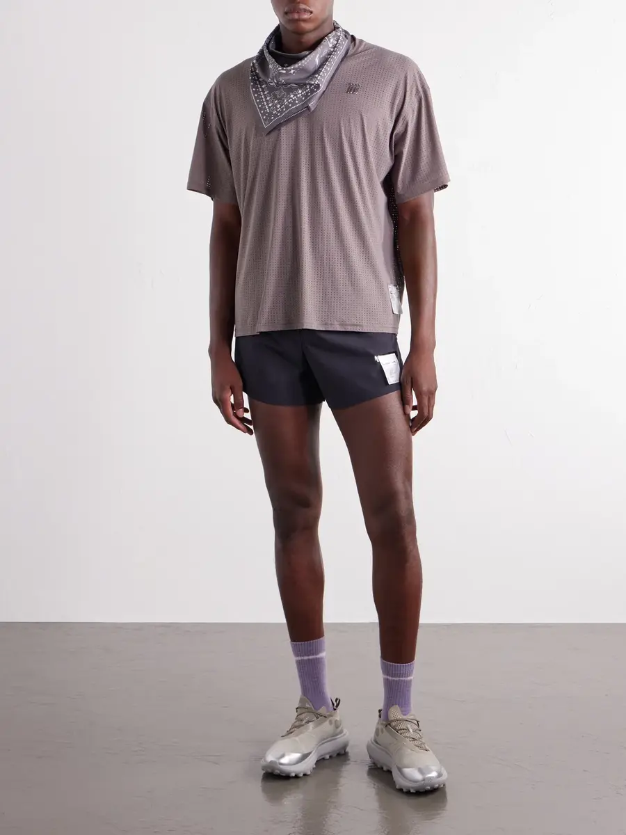 Satisfy Distance Straight-Leg Logo-Appliquéd 2.5" Justice™ Shorts - Men | Thumbnail 2 Satisfy Distance Straight-Leg Logo-Appliquéd 2.5" Justice™ Shorts - Men | Thumbnail 2