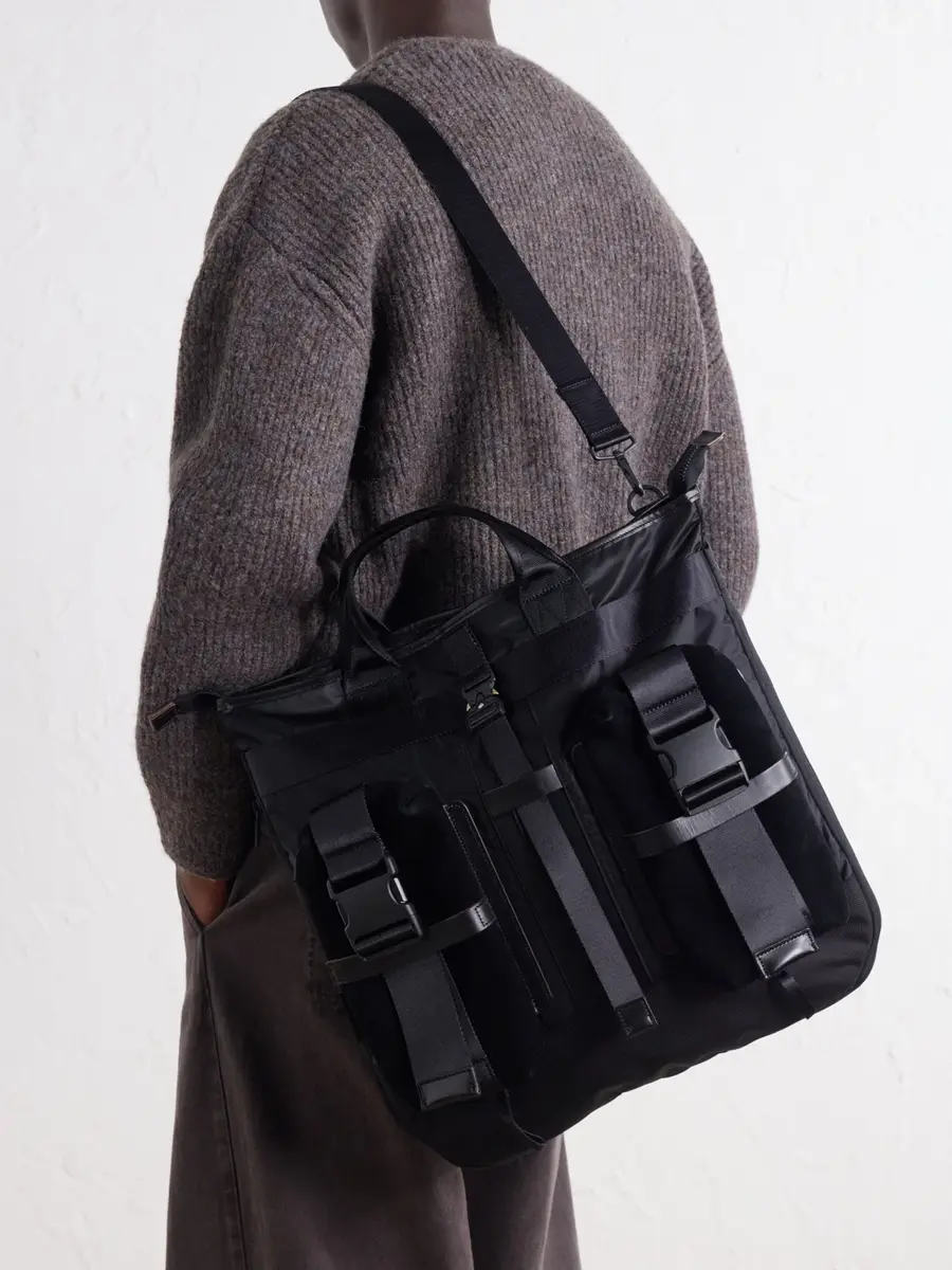 Master-Piece Helmet Suede and Leather-Trimmed Shell Messenger Bag - Men | Thumbnail 3 Master-Piece Helmet Suede and Leather-Trimmed Shell Messenger Bag - Men | Thumbnail 3