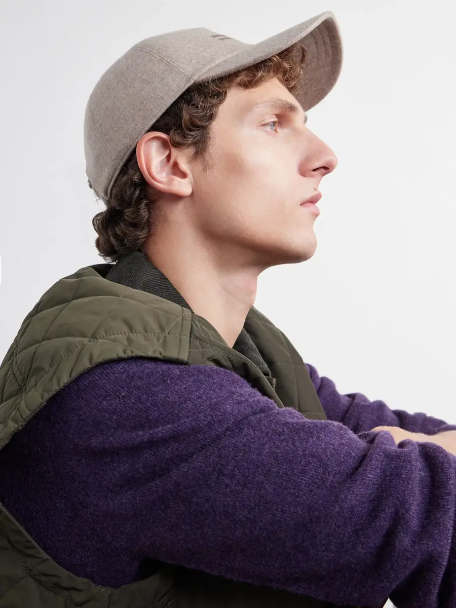 Zegna Oasi Logo-Embellished Cashmere Baseball Cap - Men | Thumbnail 3
