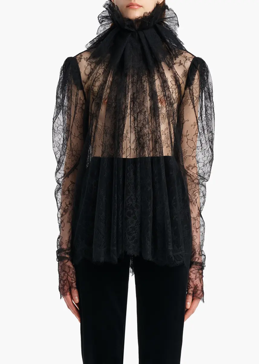 Khaite Bonnie Top In Black Lace | Thumbnail 3