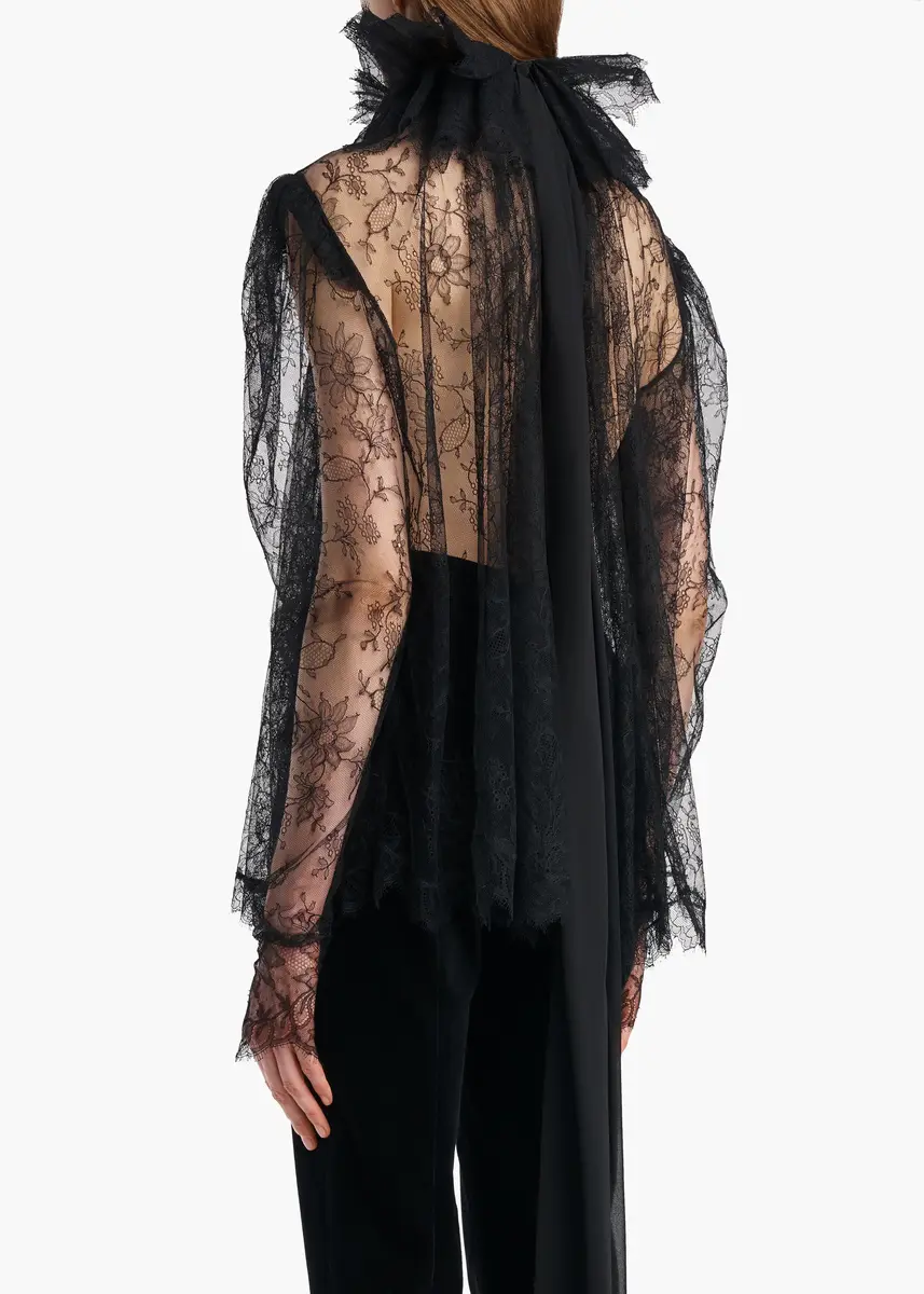 Khaite Bonnie Top In Black Lace | Thumbnail 4