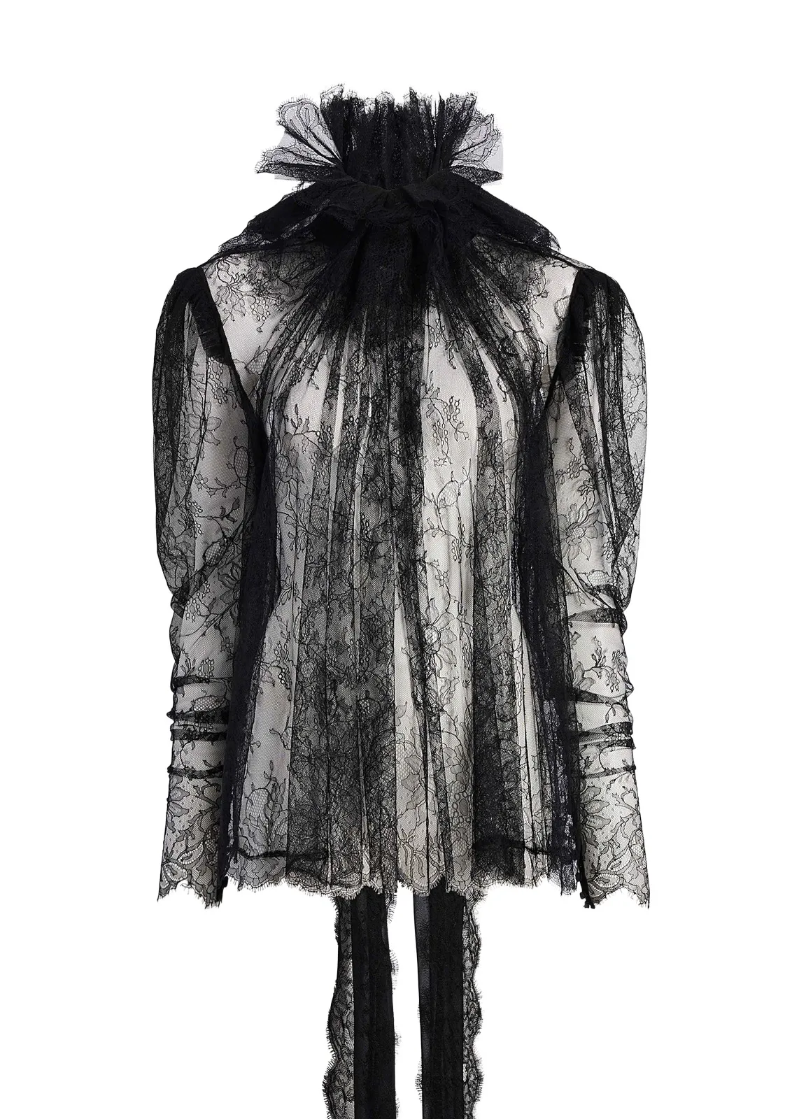 Khaite Bonnie Top In Black Lace