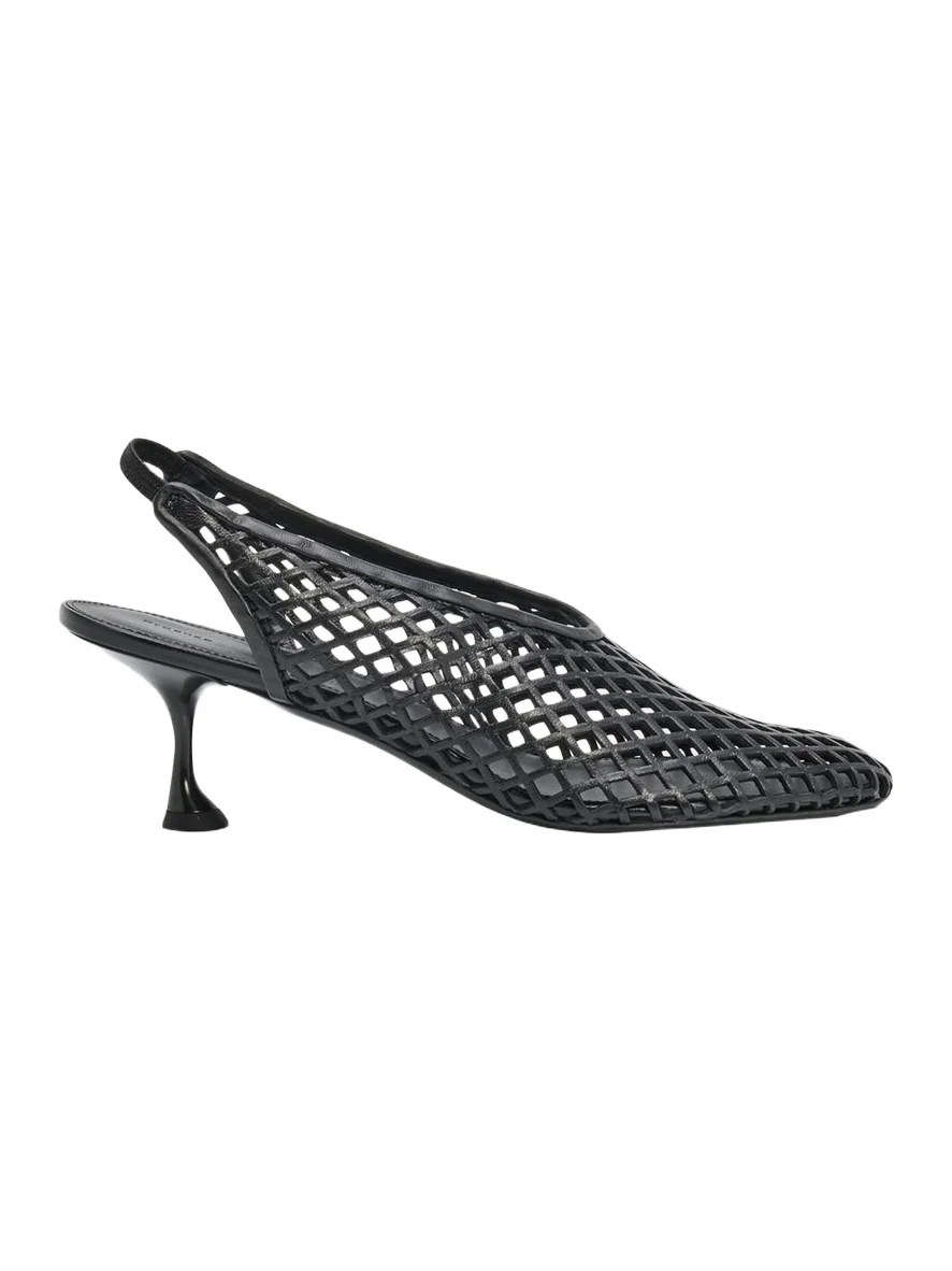 Tee Perforated Leather Slingback Pumps Tee Perforated Leather Slingback Pumps