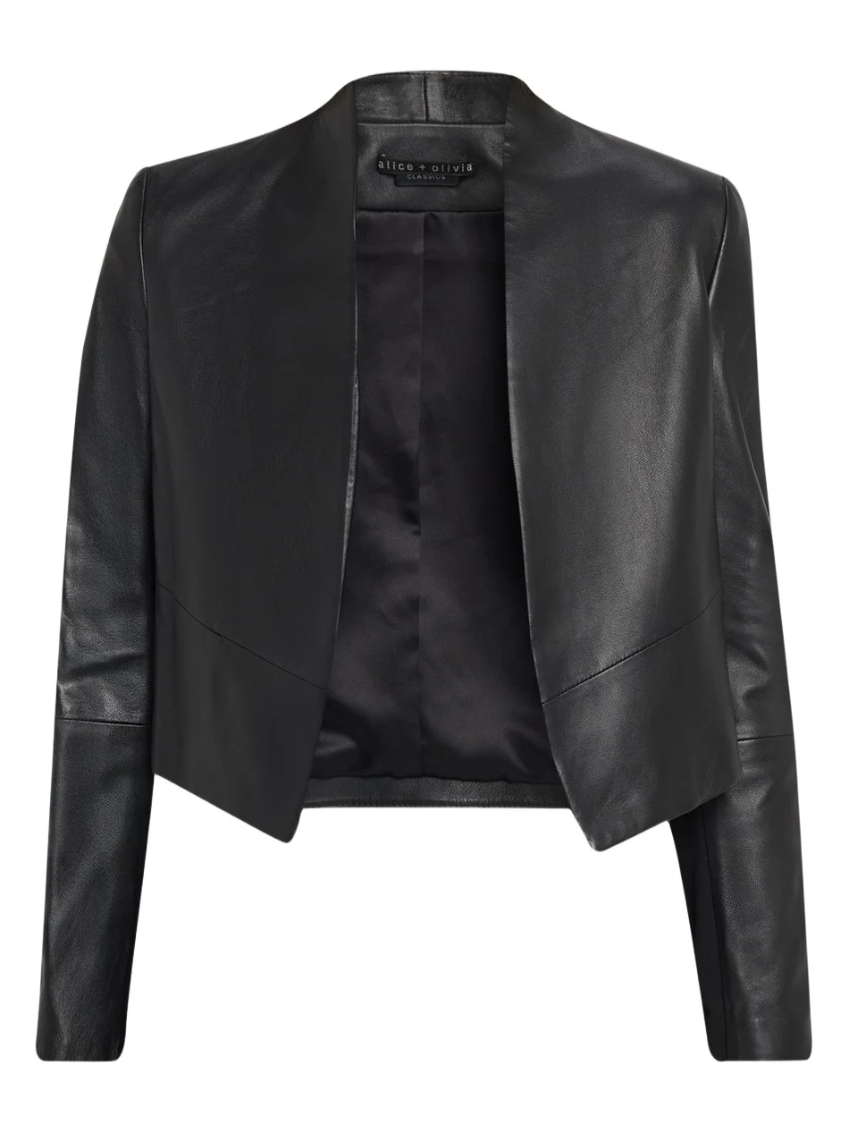 New Harvey Leather Open-Front Jacket New Harvey Leather Open-Front Jacket