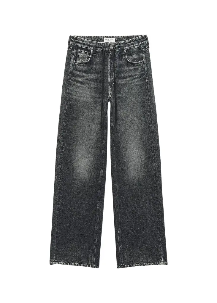 rag & bone rb Miramar Terry Drawstring Wide-Leg Jeans