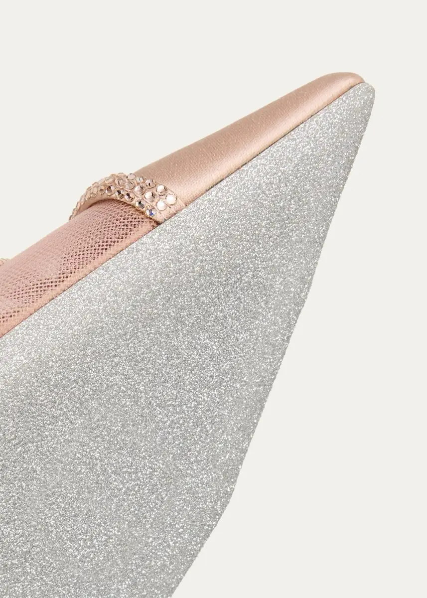 René Caovilla 80mm Embellished Satin Mesh Slingback Pumps | Thumbnail 5 René Caovilla 80mm Embellished Satin Mesh Slingback Pumps | Thumbnail 5