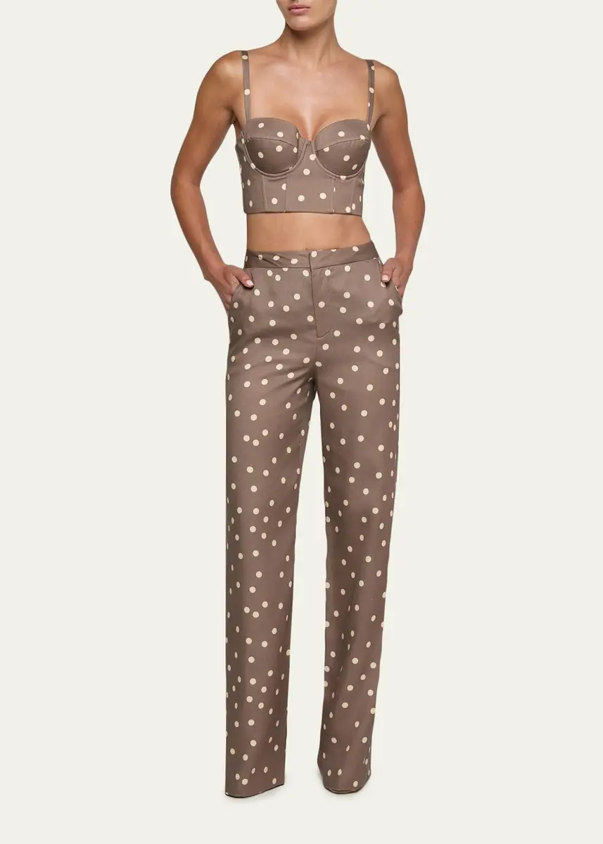 L'Agence Polka-Dot Straight-Leg Trousers | Thumbnail 2 L'Agence Polka-Dot Straight-Leg Trousers | Thumbnail 2