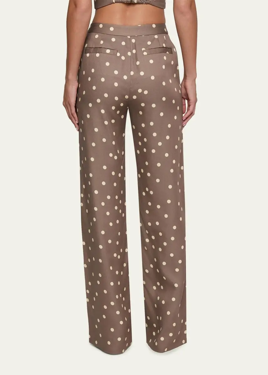 L'Agence Polka-Dot Straight-Leg Trousers | Thumbnail 3 L'Agence Polka-Dot Straight-Leg Trousers | Thumbnail 3