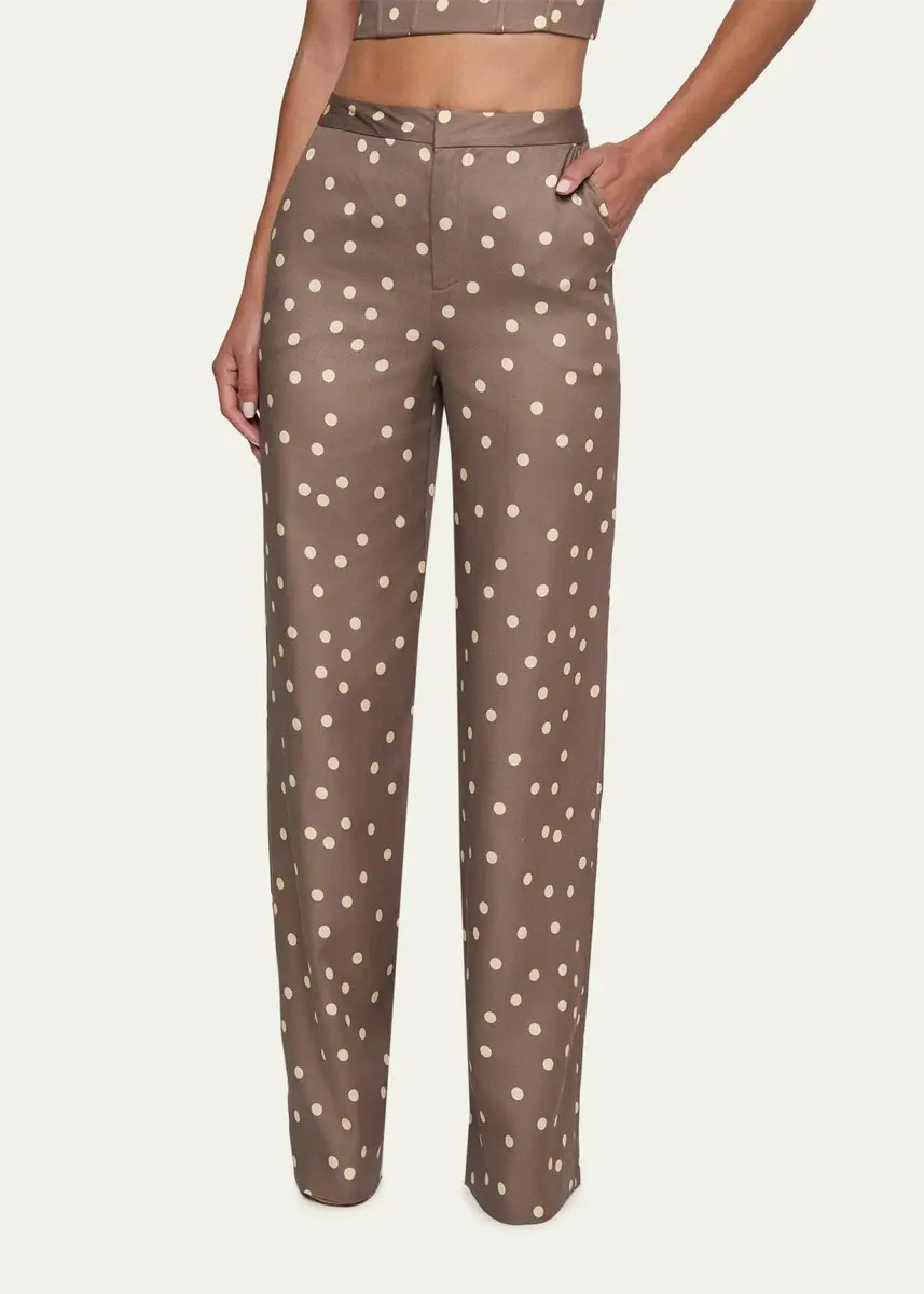 L'Agence Polka-Dot Straight-Leg Trousers | Thumbnail 4 L'Agence Polka-Dot Straight-Leg Trousers | Thumbnail 4