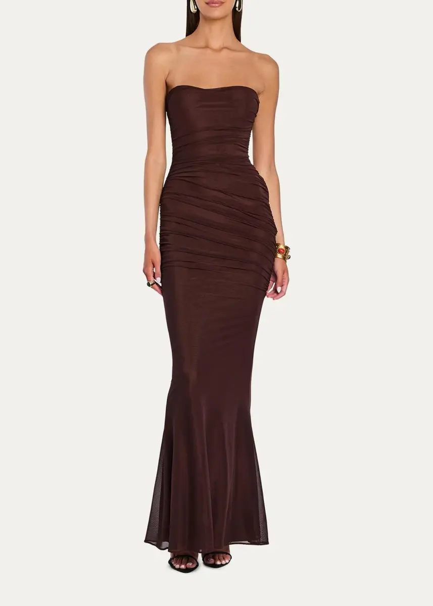 Retrofête Isadore Strapless Ruched Dress | Thumbnail 6