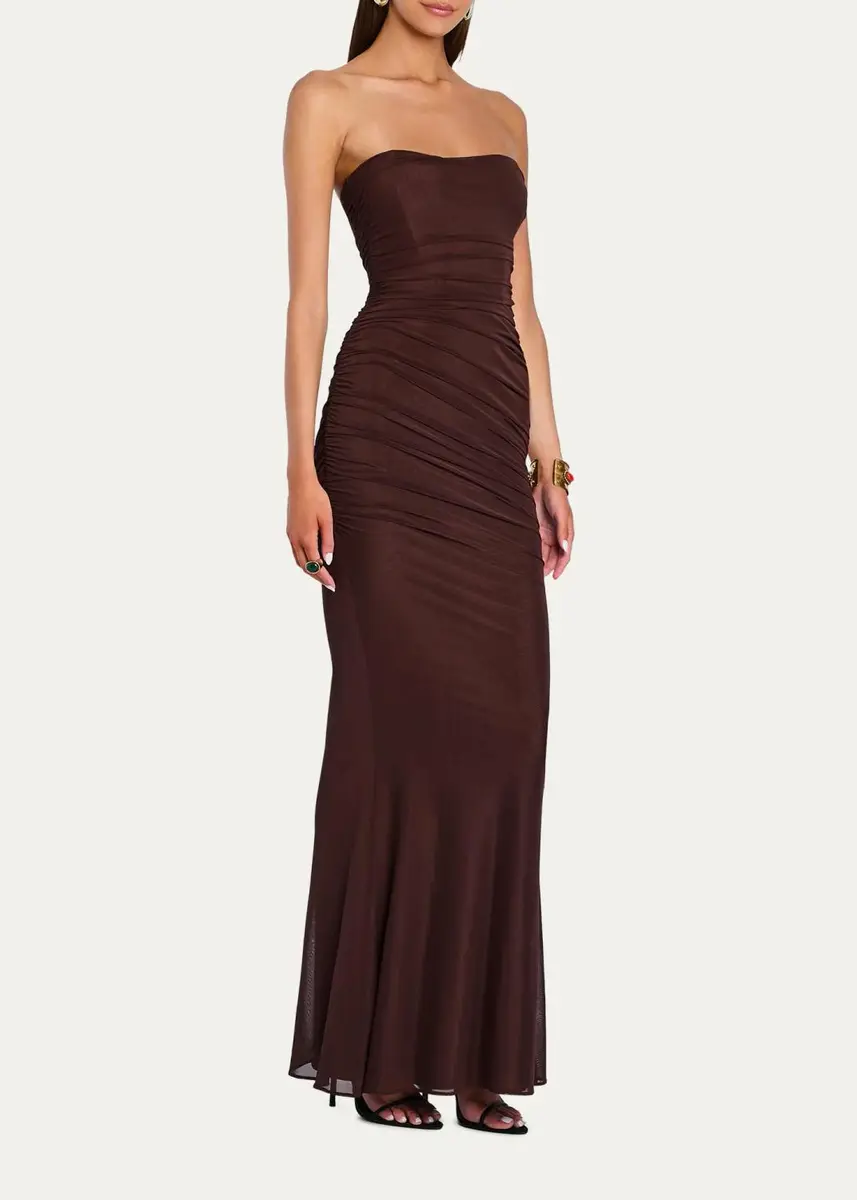 Retrofête Isadore Strapless Ruched Dress | Thumbnail 8