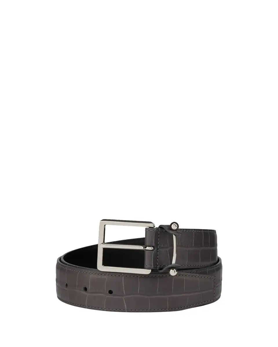 Christian Louboutin Men's Chambeliss Croc-Effect Leather Belt | Thumbnail 2