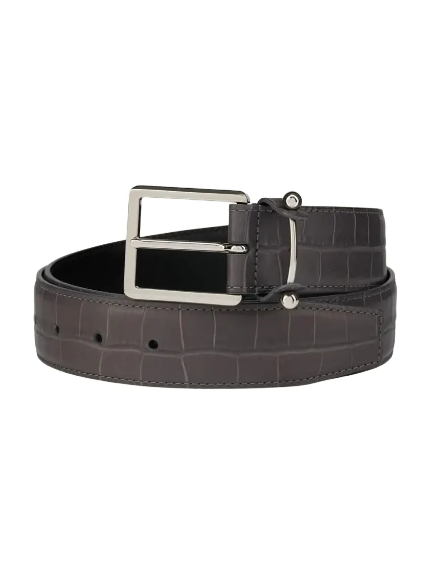 Christian Louboutin Men's Chambeliss Croc-Effect Leather Belt